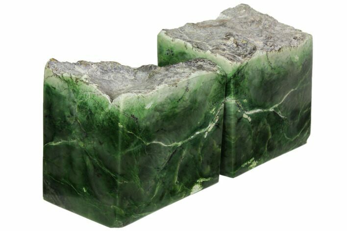 Wide, Polished Jade (Nephrite) Bookends - British Colombia #119580